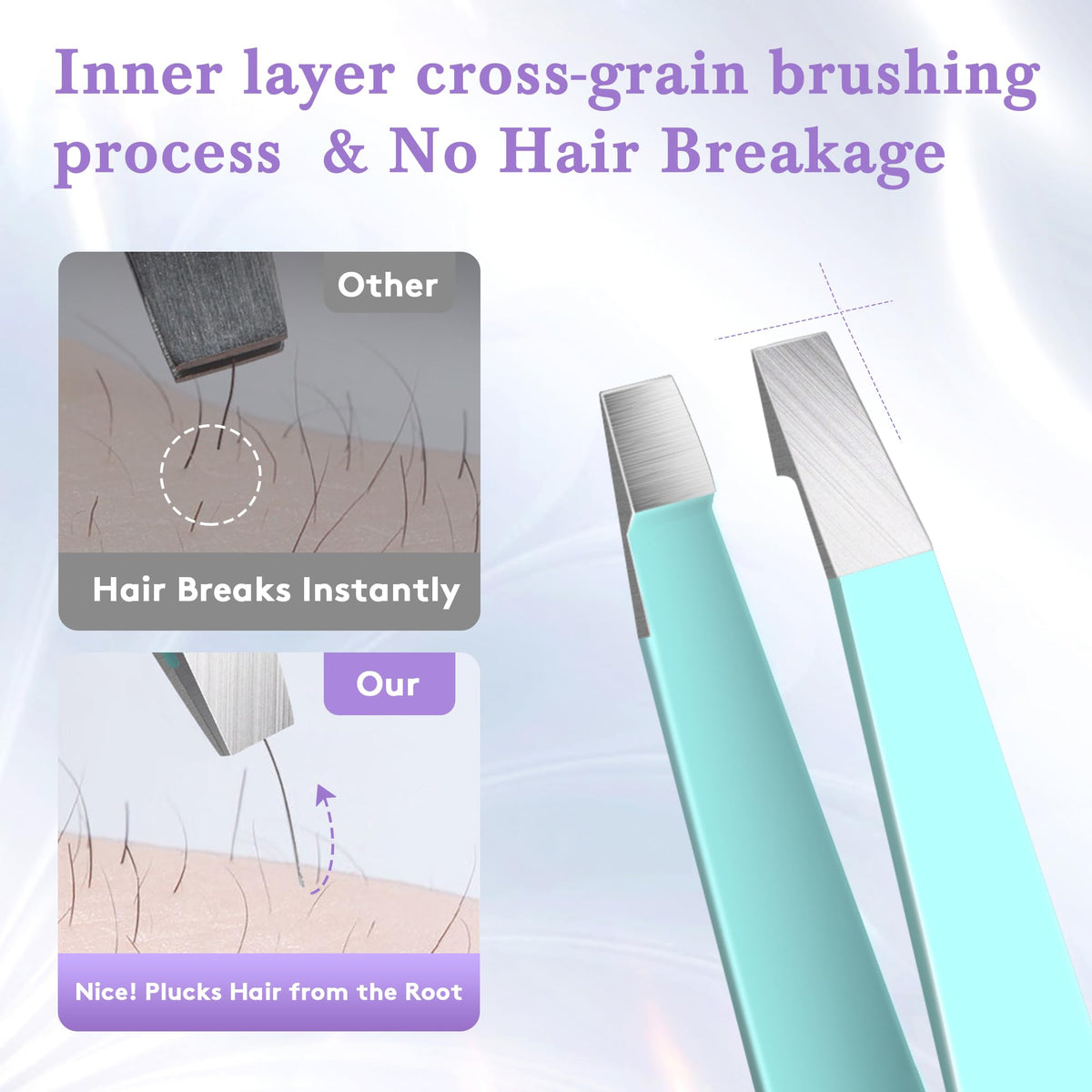 close-up of bedace tweezers with grooved gripping surface
