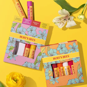 Close-up of Beeswax lip balm tube from Burt's Bees