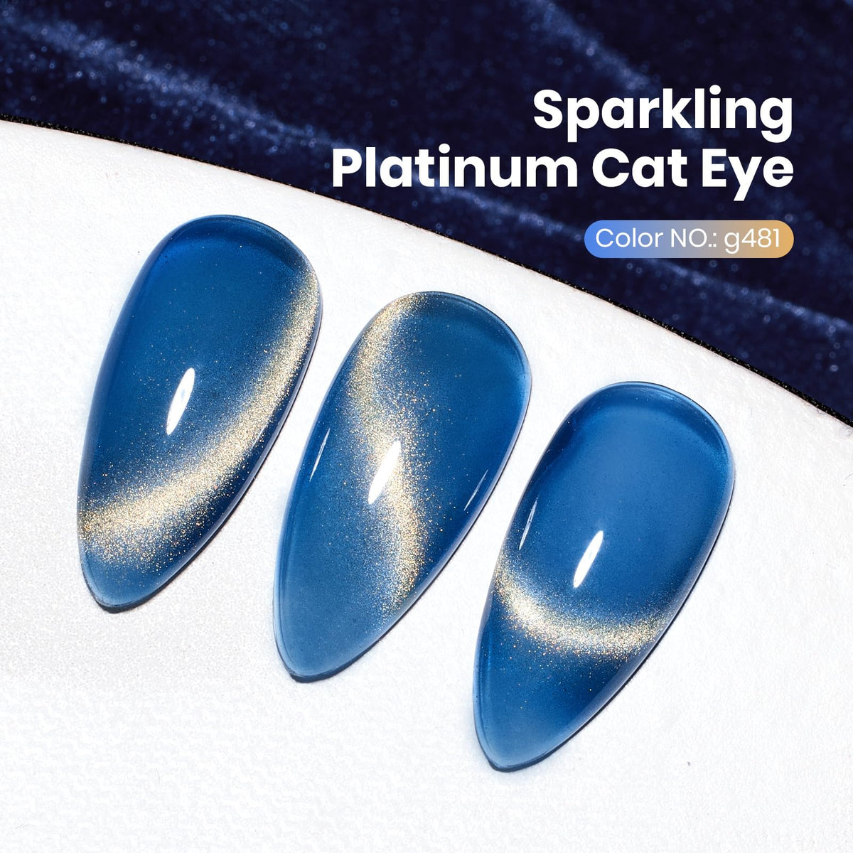 Close-up of Beetles Blue Cat Eye Gel Nail Polish bottle