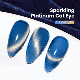 Close-up of Beetles Blue Cat Eye Gel Nail Polish bottle