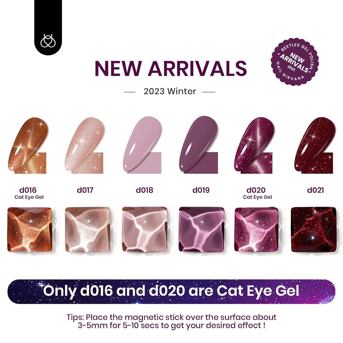 Close-up of beetles Cat Eye Gel in shade D021
