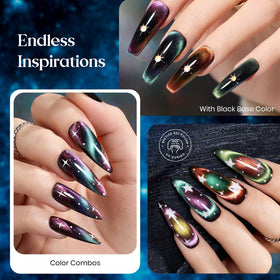 close-up of beetles Gel Polish Chameleon Cat Eye Gel Nail Polish application