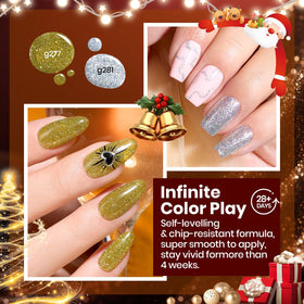 close-up of beetles Gel Polish classic red glitter gel