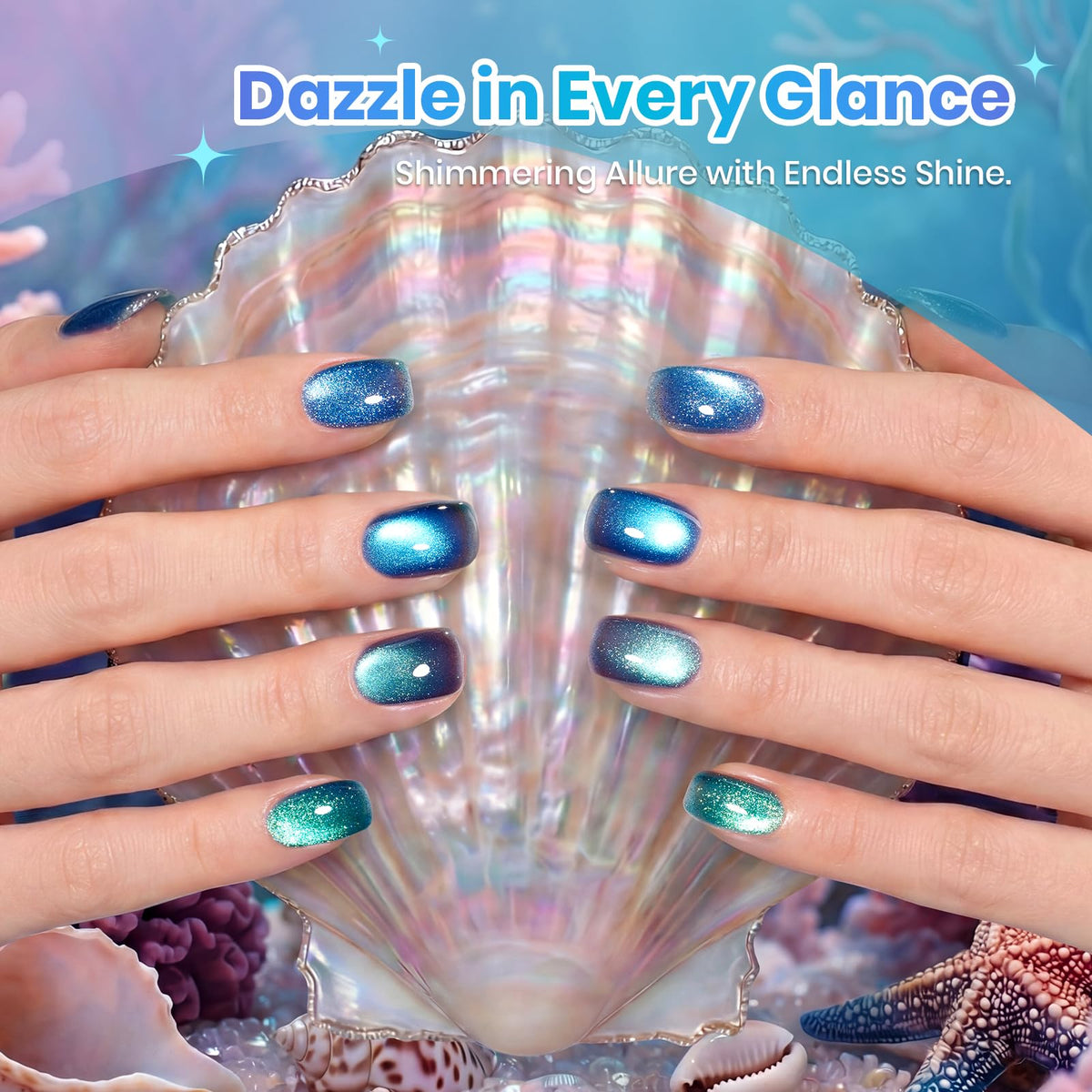 Close-up of beetles Gel Polish in teal colour