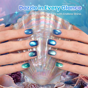 Close-up of beetles Gel Polish in teal colour