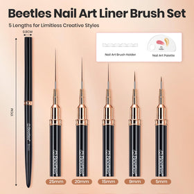 close-up of beetles Gel Polish Liner Brush with protective cap
