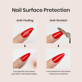 close-up of beetles Gel Top Coat application on nails