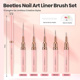 close-up of beetles nail art brush with gradient bristles