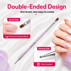 Close-up of beetles Nail Art Brushes showing crystal handles