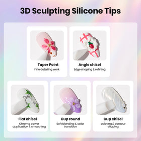 close-up of beetles silicone nail tools with ergonomic grip