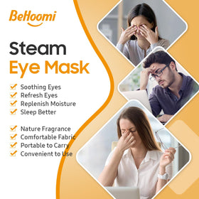 Close-up of BeHoomi Steam Eye Mask showing texture
