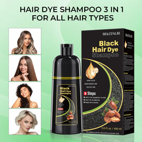 Close-up of BELEZALIB Black Hair Dye Shampoo texture