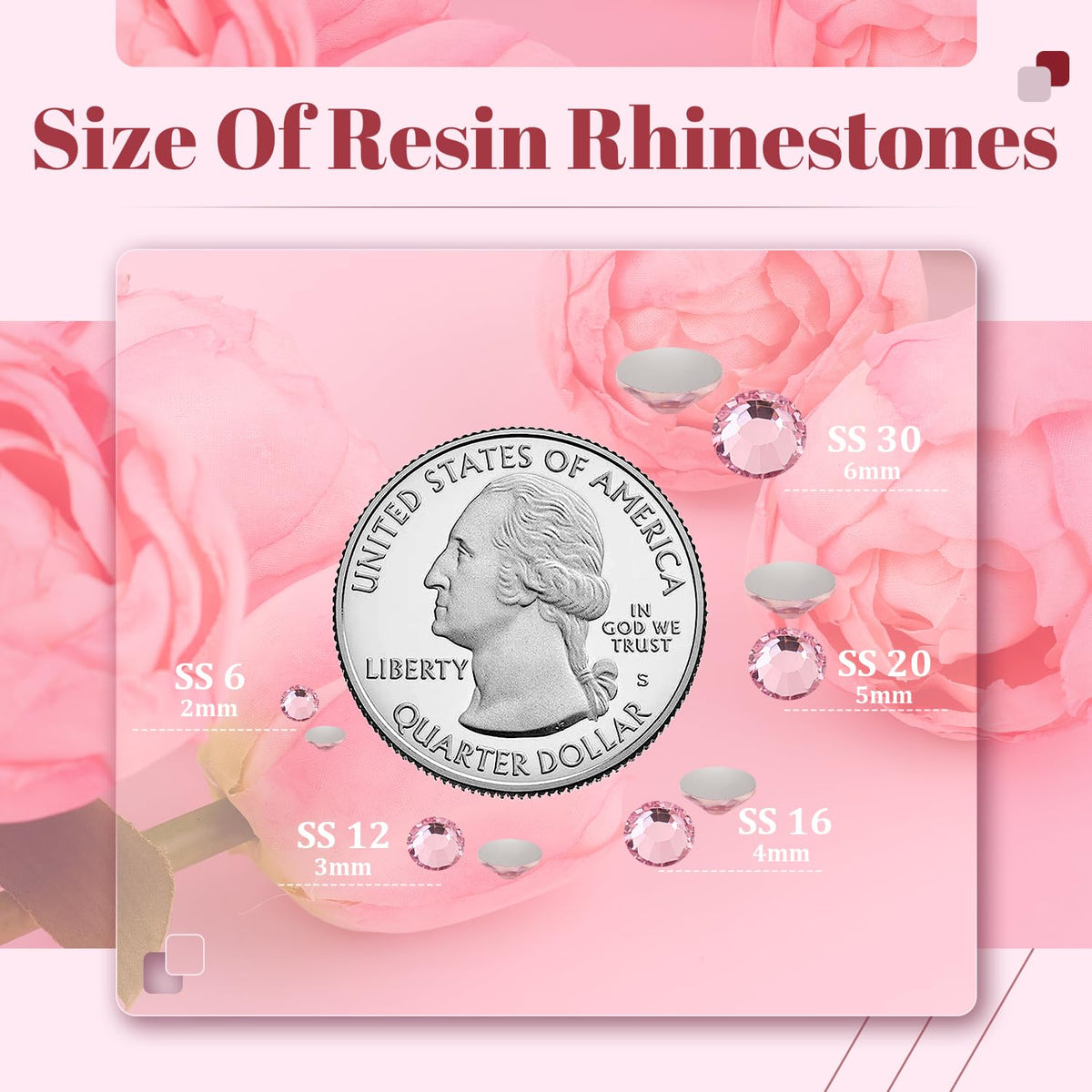 Close-up of BELLEBOOST 3mm Light Pink Resin Rhinestones