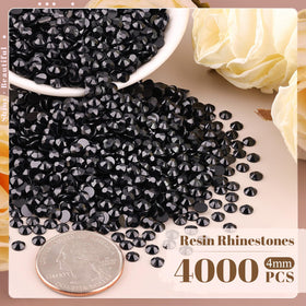 Close-up of BELLEBOOST Black Resin Rhinestones showing details