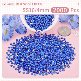 Close-up of BELLEBOOST Blue/Sapphire rhinestones showing sparkle