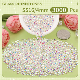 Close-up of BELLEBOOST crystal glass rhinestones showing vibrant colours