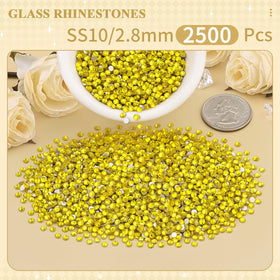 Close-up of BELLEBOOST glass rhinestones in Lemon Yellow