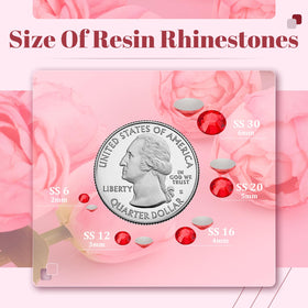 Close-up of BELLEBOOST red resin rhinestones