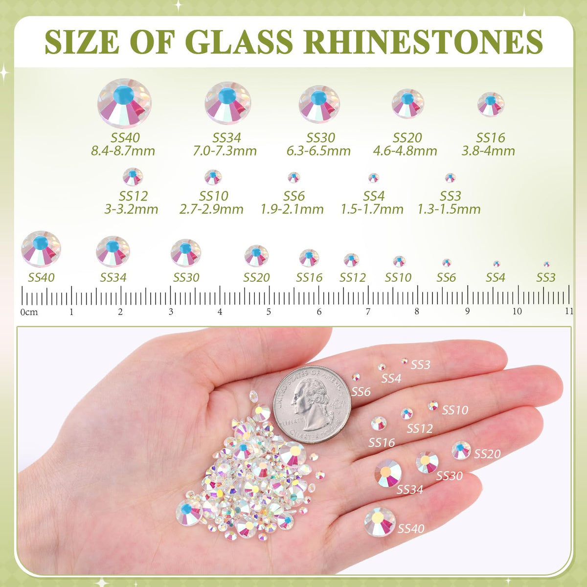 Close-up of BELLEBOOST rhinestones showing cutting facets