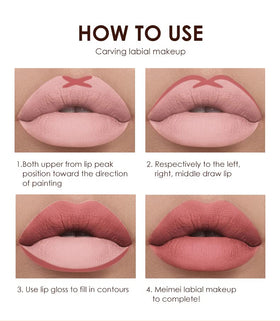 Close-up of BestLand matte lipstick texture on lips