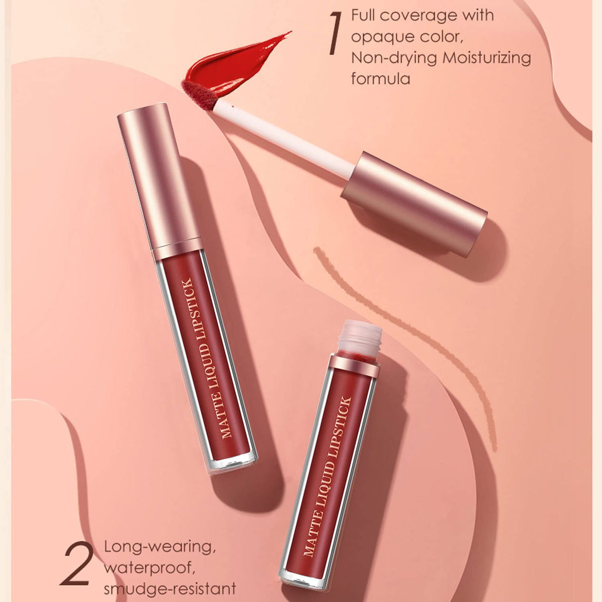 Close-up of BestLand Matte Liquid Lipstick shades