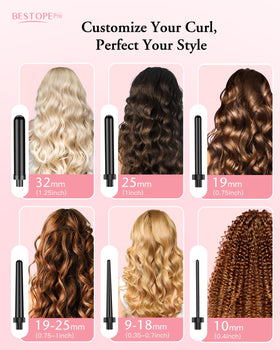 Close-up of BESTOPE PRO curling wand with 1.25-inch barrel