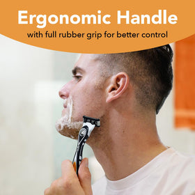 Close-up of BIC Flex 5 razor showing five flexible blades