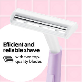 Close-up of BIC Silky Touch Disposable Razor in pink