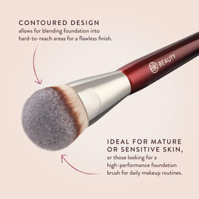 Close-up of BK BEAUTY 101 Contoured Foundation Brush bristles
