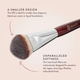 Close-up of BK BEAUTY 109 Mini Contoured Foundation Brush bristles