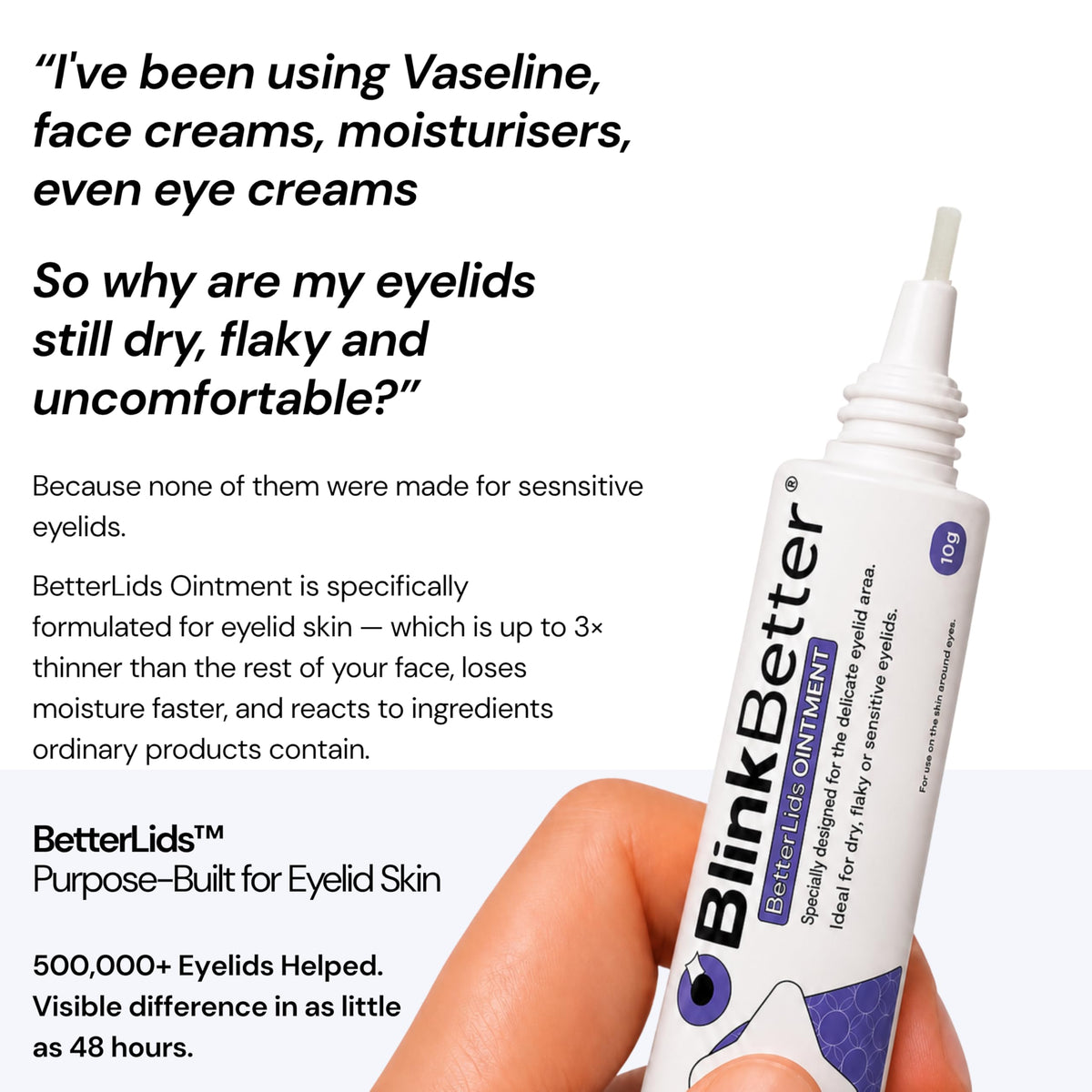 Close-up of BlinkBetter BetterLids Ointment texture