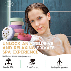 Close-up of BLRIET shower steamers with fruit scents