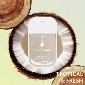 Close-up of Blue Sandalwood hand sanitiser mist from Touchland set
