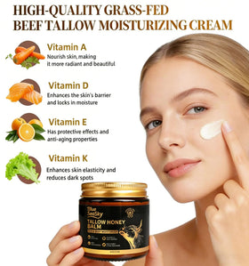 Close-up of Blue Sea Sky Organic Whipped Beef Tallow Moisturiser texture