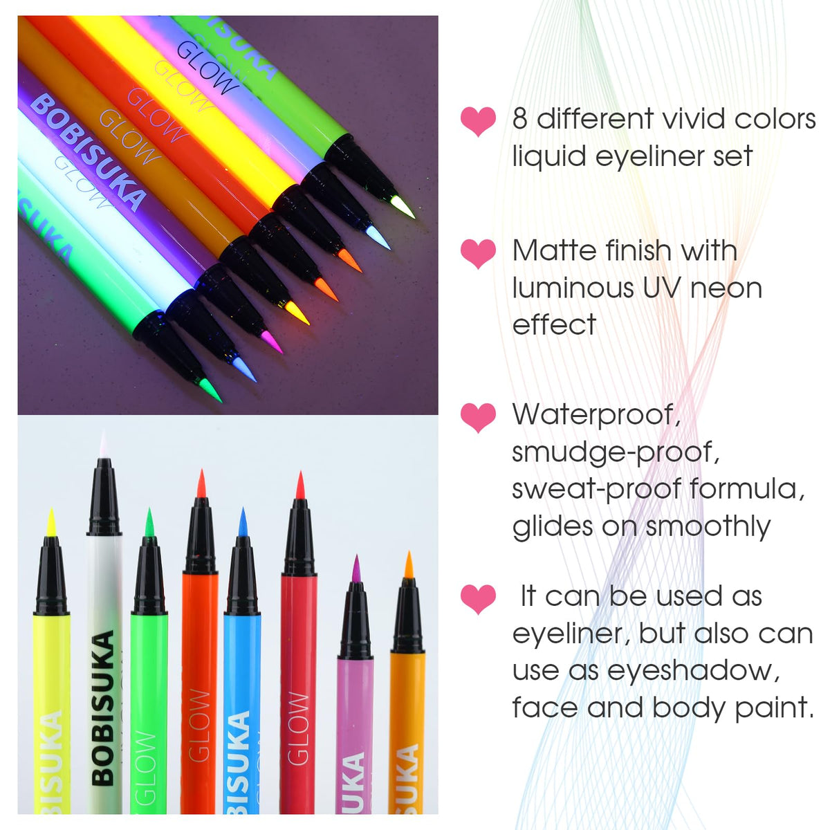 Close-up of BOBISUKA Neon Eyeliner in Blue