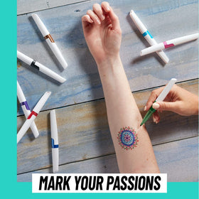 Close-up of BODYMARK Temporary Tattoo Marker pink colour