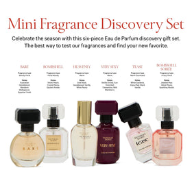 Close-up of Bombshell Eau de Parfum bottle from Victoria's Secret set