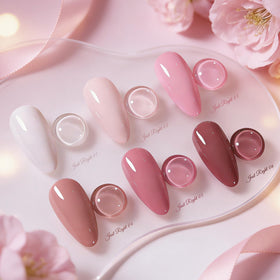 Close-up of Born Pretty 7ml pastel pink gel polish bottle