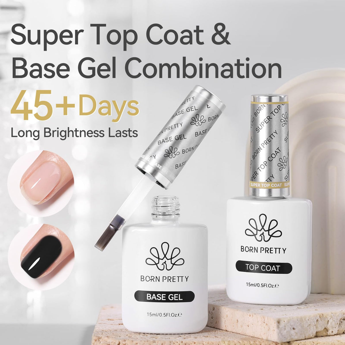 Close-up of Born Pretty Base Gel 15ml bottle