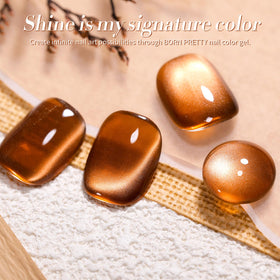 Close-up of Born Pretty Brown Moonlight Cat Magnetic Gel showing texture
