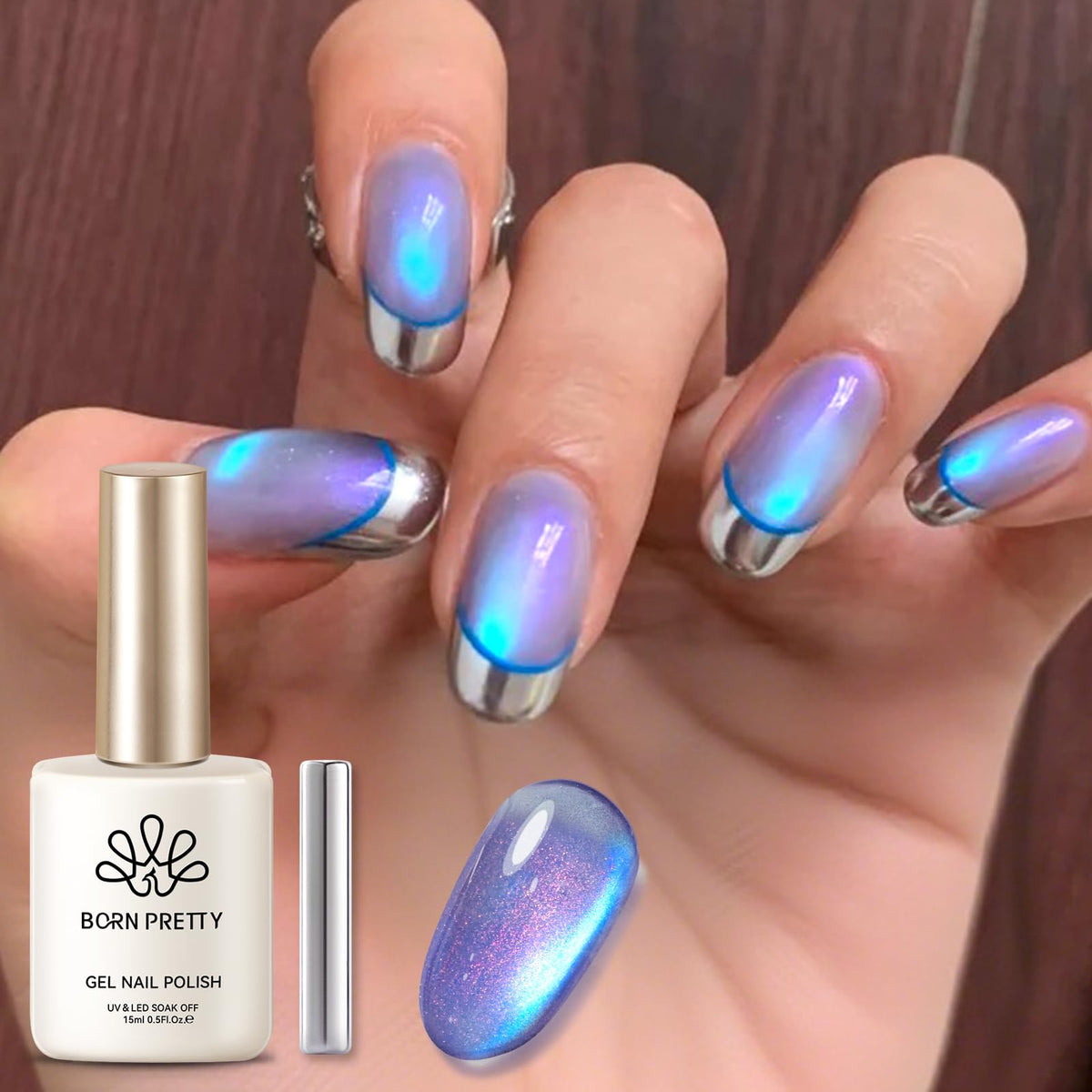 Close-up of Born Pretty Cat Magnetic Eye Gel Nail Polish bottle