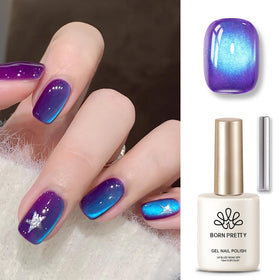 Close-up of Born Pretty Cat Magnetic Eye Gel Nail Polish indigo to violet gradient