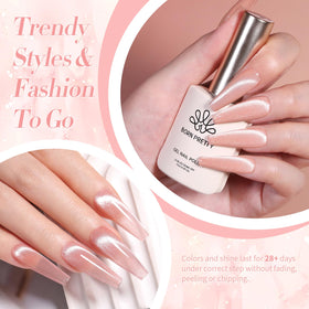 Close-up of Born Pretty Magnetic Gel Nail Polish Pink Cat 15ML