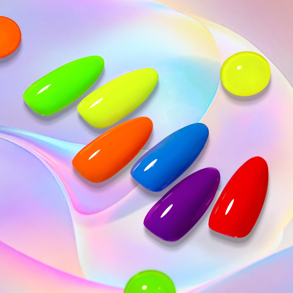 Close-up of Born Pretty Neon Gel Nail Polish with vibrant colours