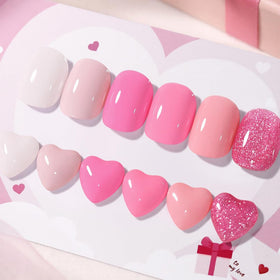 Close-up of Born Pretty pink gel nail polish bottle