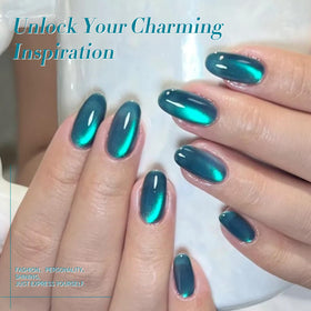 Close-up of Born Pretty Sea Blue Cat Magnetic Gel Nail Polish brush