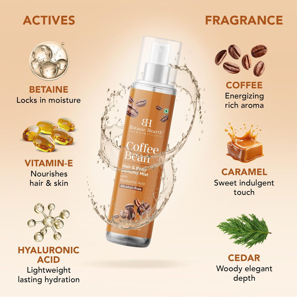 Close-up of Botanic Hearth Coffee Bean Hair Perfume & Body Mist nozzle
