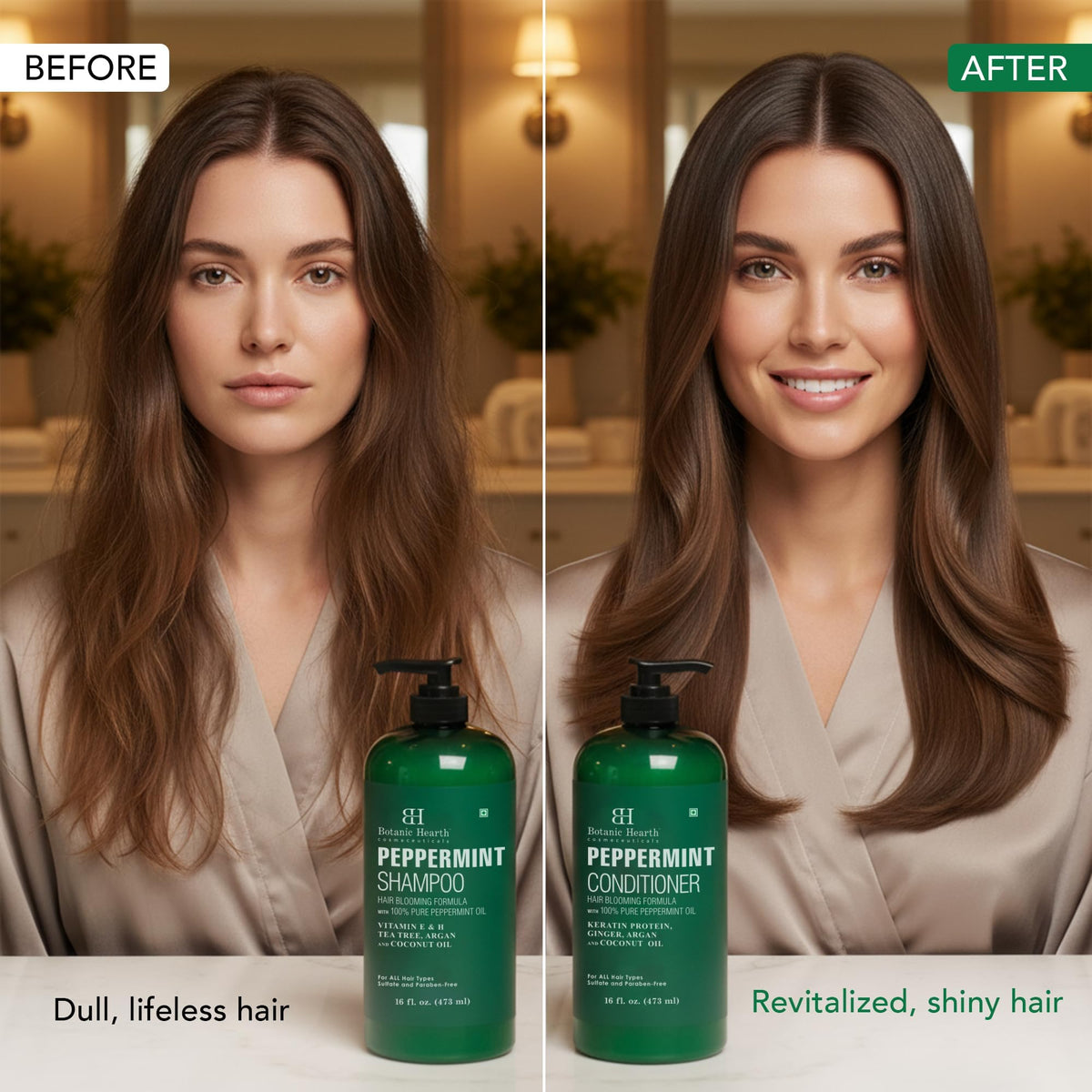 Close-up of Botanic Hearth Peppermint Oil Shampoo texture