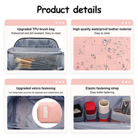 Close-up of BOYATU Travel Makeup Bag's water-resistant lining
