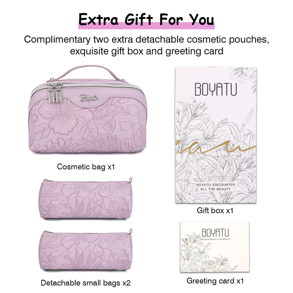 Close-up of BOYATU Travel Makeup Bag waterproof material